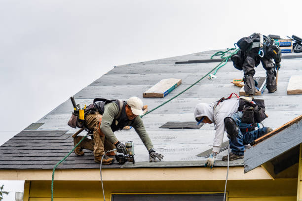 Professional Roofing technician working in North Bridgton, ME